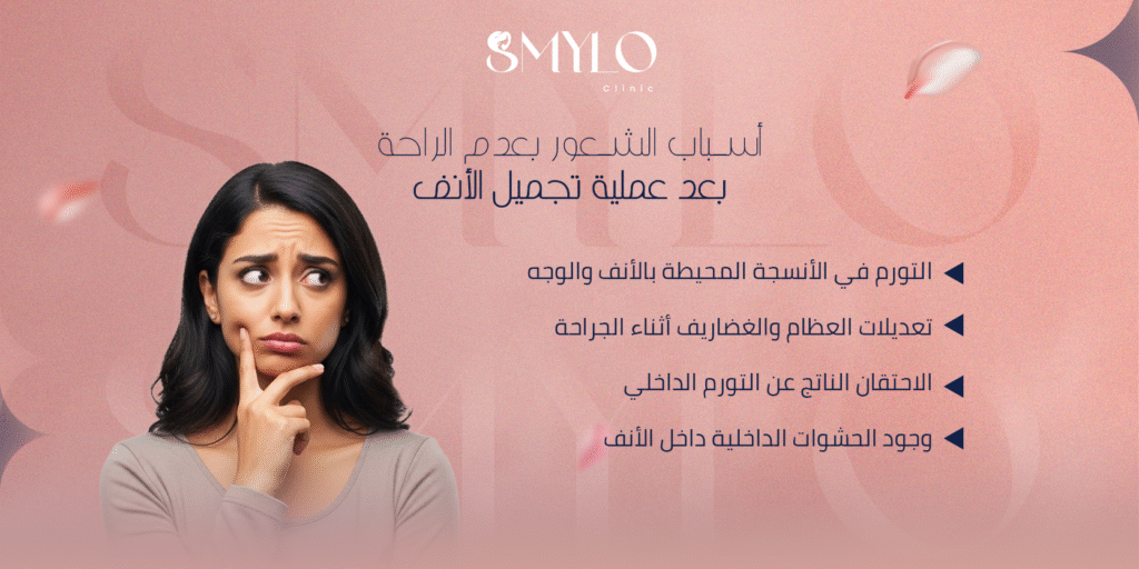 أسباب الشعور بعدم الراحة بعد عملية تجميل الأنف